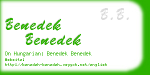 benedek benedek business card